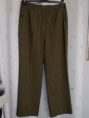 Jones New York Olive Pinstripe Dress Pants